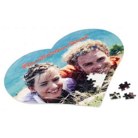 Puzzles coeur cartonnés sans cadre personnalisé